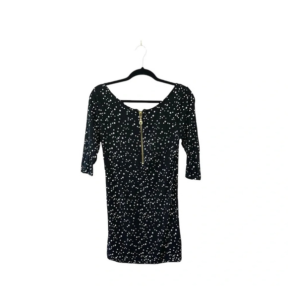 Zara Basic Evening Black & White Star Print Zip Back Tunic Top Medium Women’s - Picture 7 of 10